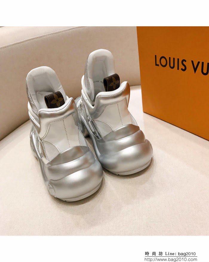 路易威登LV 2019爆款 LV經典Stellar 運動鞋 藍色Monogram牛仔布 高幫女休閒鞋  dsX2430